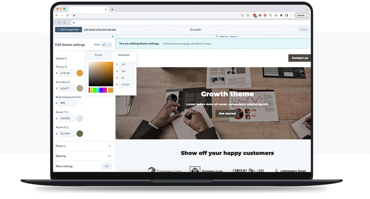 HubSpot CMS website builder