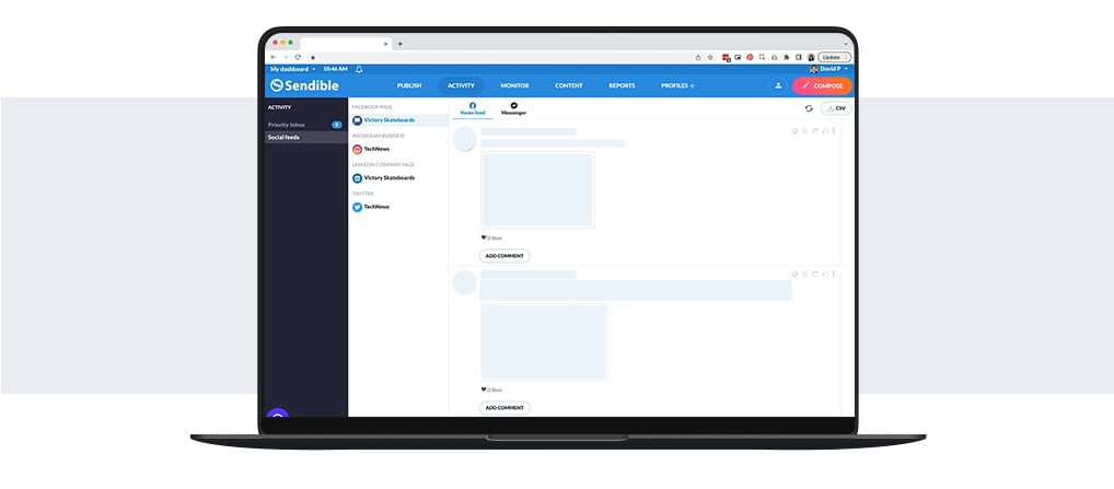 Sendible Social Media Dashboard